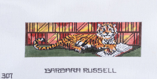 Barbara Russell Tiger Bookweight Needlepoint Canvas