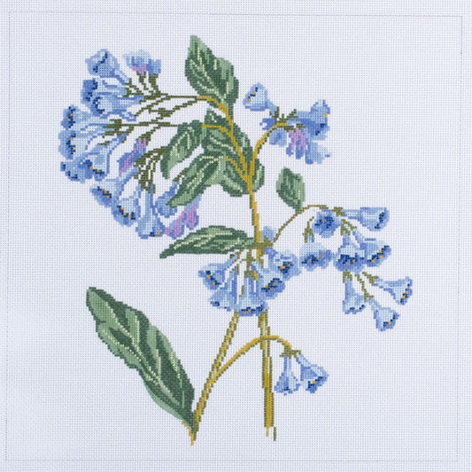 Barbara Russell Wildflower: Virginia Bluebells Needlepoint Canvas
