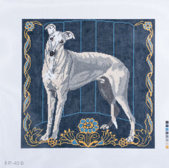 Barbara Russell Greyhound Dog Needlepoint Canvas