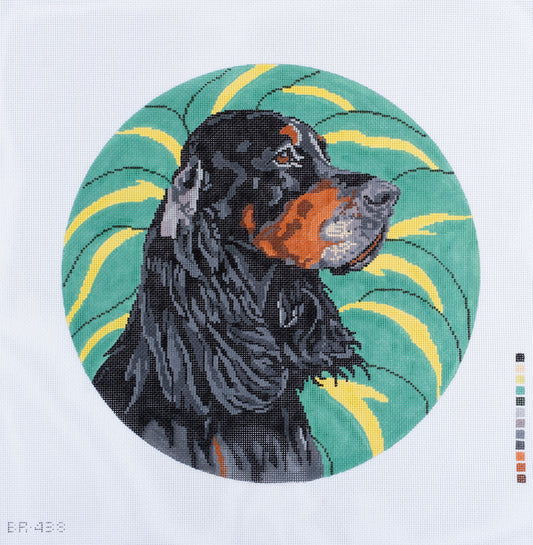 Barbara Russell Gordon Setter Dog Needlepoint Canvas