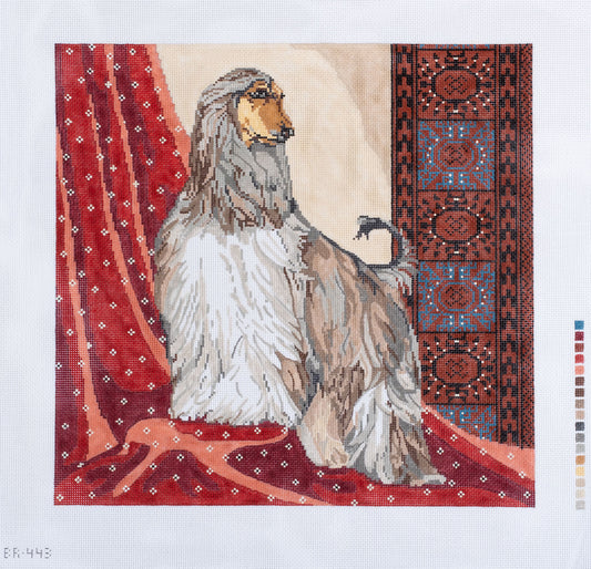 Barbara Russell Afghan Hound Dog Needlepoint Canvas