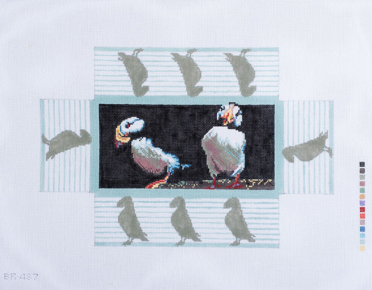 Barbara Russell Brande's Puffins Doorstop Needlepoint Canvas