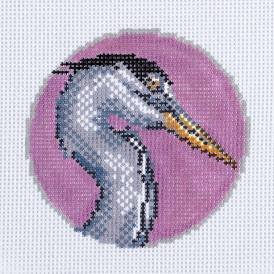 Barbara Russell Heron Head Needlepoint Canvas