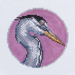 Barbara Russell Heron Head Needlepoint Canvas