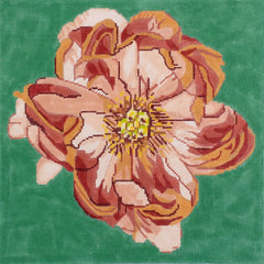 Barbara Russell Peach Flower Needlepoint Canvas