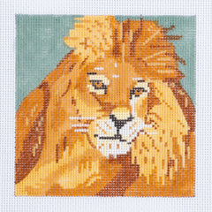 Barbara Russell Lion Head Needlepoint Canvas