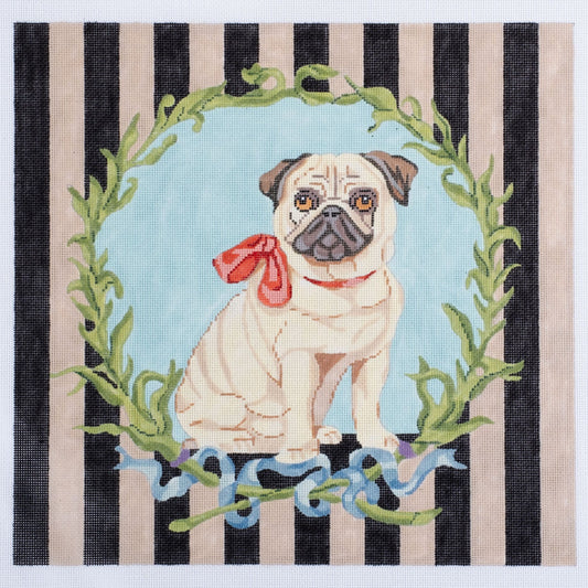 Barbara Russell Joanne's Pug Needlepoint Canvas