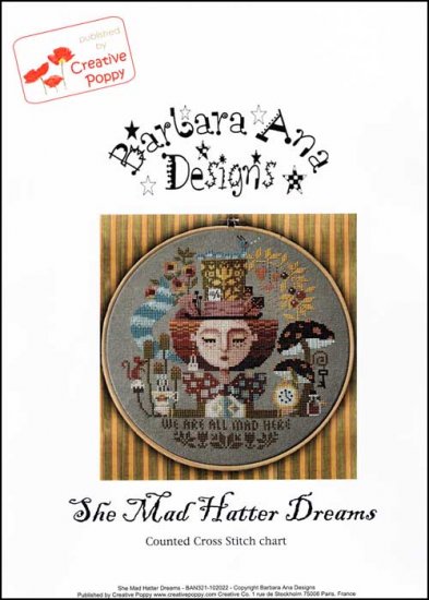 Barbara Ana Designs She Mad Hatter Dreams Cross Stitch Pattern