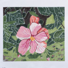 Barbara Russell Designs Hibiscus In Foliage Needlepoint Canvas