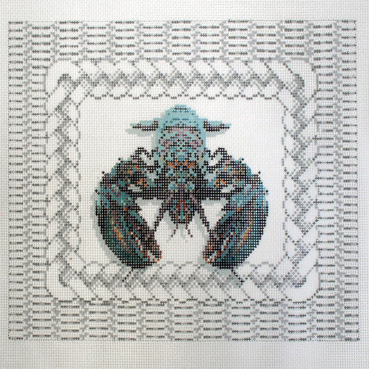 Barbara Russell Designs Lobster On Wicker Basket Needlepoint Canvas