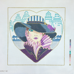 Barbara Russell Designs by Clarice Lady Chicago Heart Needlepoint Canvas