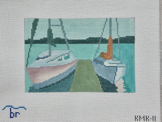 Blue Ridge Stitchery Sailboats Needlepoint Canvas