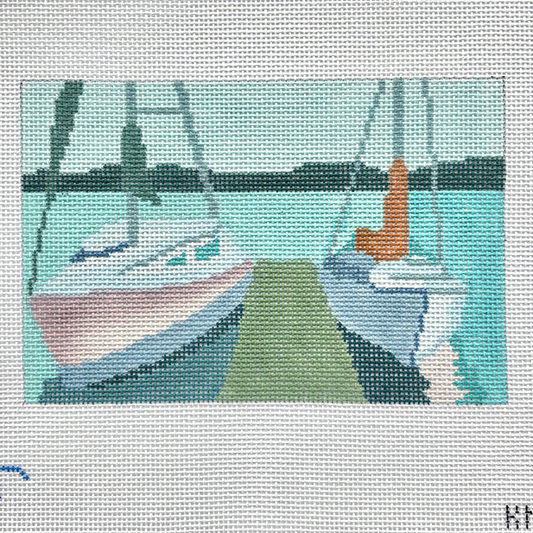 Blue Ridge Stitchery Sailboats Needlepoint Canvas