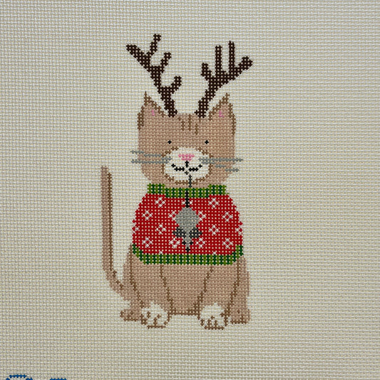 Blue Ridge Stitchery Kitty's Gift Needlepoint Canvas