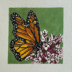Blue Ridge Stitchery Monarch on Milkweed Needlepoint Canvas