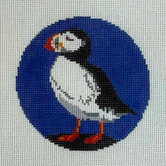 Blue Ridge Stitchery Puffin Needlepoint Canvas