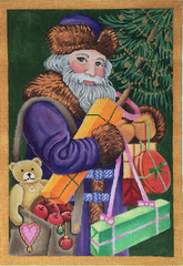 Brenda Stofft Designs German Santa in Purple Needlepoint Canvas