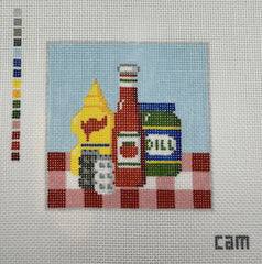 CAM Designs Grilling Condiments Needlepoint Canvas