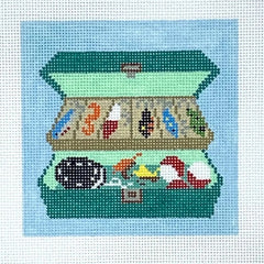 CAM Designs Fishing Tackle Box Needlepoint Canvas
