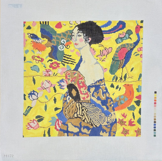 Changing Woman Designs Klimt Lady with Fan Needlepoint Canvas