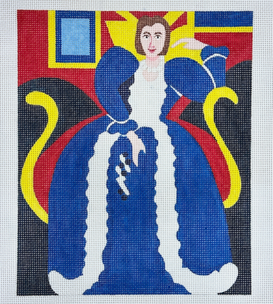 Changing Woman Designs Matisse Blue Dress Needlepoint Canvas
