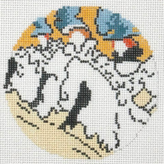 Changing Woman Designs Toulouse Lautrec Can Can Ornament Round Needlepoint Canvas