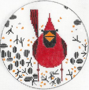 Charley Harper Cardinal Close Up Needlepoint Canvas
