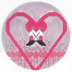 Charley Harper Flamingo A Go Go Ornament Needlepoint Canvas