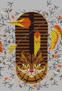 Charley Harper Purrfectly Placed Needlepoint Canvas