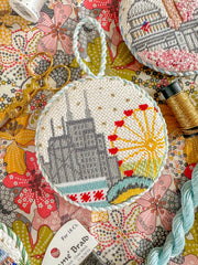 Coco Frank Chicago Travel Round Needlepoint Canvas