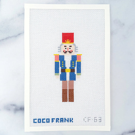 Coco Frank Navy Blue Nutcracker Needlepoint Canvas