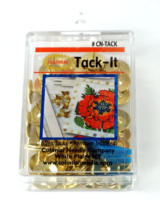 Colonial Needle Co Brass Thumbtacks - Package of 60 with Remover