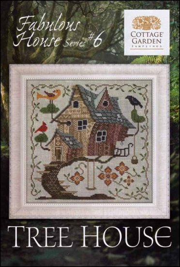 Cottage Garden Samplings Fabulous House Series Tree House Cross Stitch Pattern