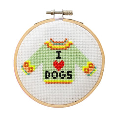 Cotton Clara I Love Dogs Sweater Cross Stitch Kit