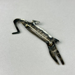 Vintage Sterling Silver Alligator Brooch