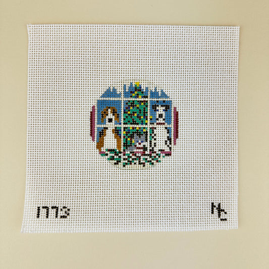 Needle Crossings Christmas Pets Ornament Needlepoint Canvas
