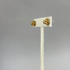 Antique Victorian Buttercup Diamond Stud Earring in 14k Rose Gold