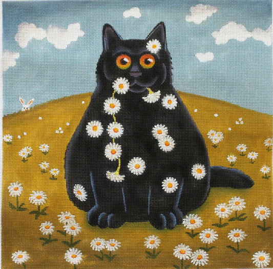 PLD Designs Daisy Chain Cat Needlepoint Canvas
