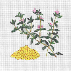 Dede Needleworks Botanical Spice Tile - Thyme Needlepoint Canvas