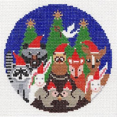 Doolittle Stitchery Forest Friends Ornament Needlepoint Canvas