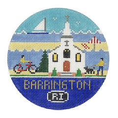 Doolittle Stitchery Barrington Travel Round Needlepoint Canvas