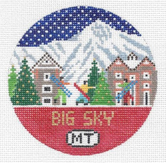 Doolittle Stitchery Big Sky Travel Round Needlepoint Canvas