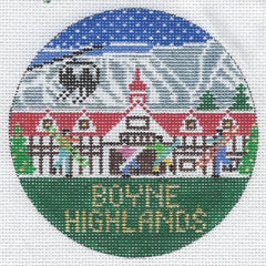 Doolittle Stitchery Boyne Highlands Travel Round Needlepoint Canvas