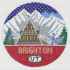 Doolittle Stitchery Brighton Travel Round Needlepoint Canvas