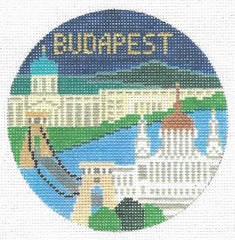 Doolittle Stitchery Budapest Travel Round Needlepoint Canvas