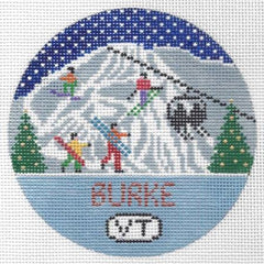 Doolittle Stitchery Burke Travel Round Needlepoint Canvas