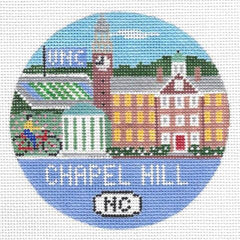 Doolittle Stitchery Chapel Hill Travel Round Needlepoint Canvas