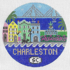 Doolittle Stitchery Charleston Travel Round Needlepoint Canvas