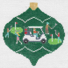 Doolittle Stitchery Christmas Ball with Golfers Needlepoint Canvas