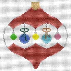 Doolittle Stitchery Christmas Ball with Lights Ornament Needlepoint Canvas